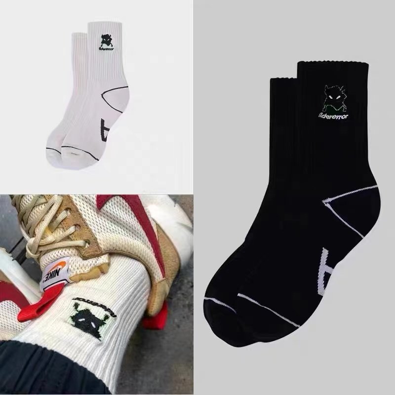 taikonaut现货 ader20ss新款外星人头像刺绣纯棉运动男女街头潮袜