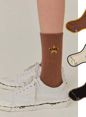 Taikonaut 秋冬新款 ADER ERROR 五角星字母刺绣男女街头中筒潮袜