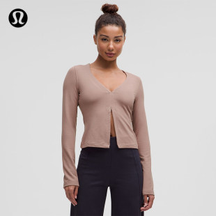 Modal Fleece女士莫代尔拉绒前侧开叉长袖上衣lululemon丨LW3IO8S