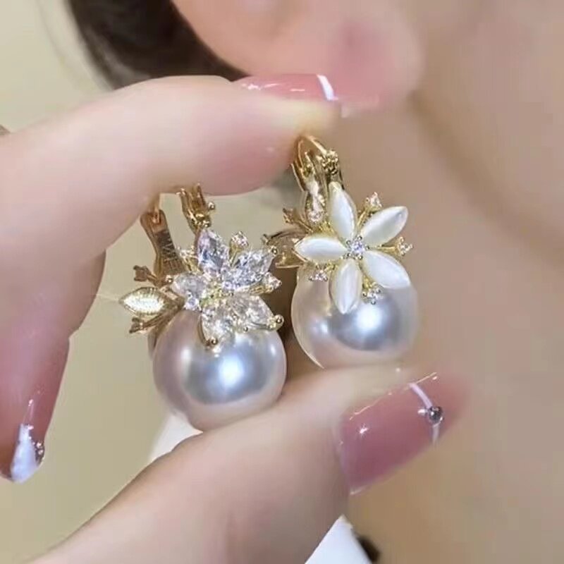 高级感超仙优雅气质花朵珍珠耳扣2024新款潮百搭珠珠耳环高端耳饰,饰品/流行首饰/时尚饰品新,耳环,淘宝优惠券,粉丝福利购,淘宝优惠卷