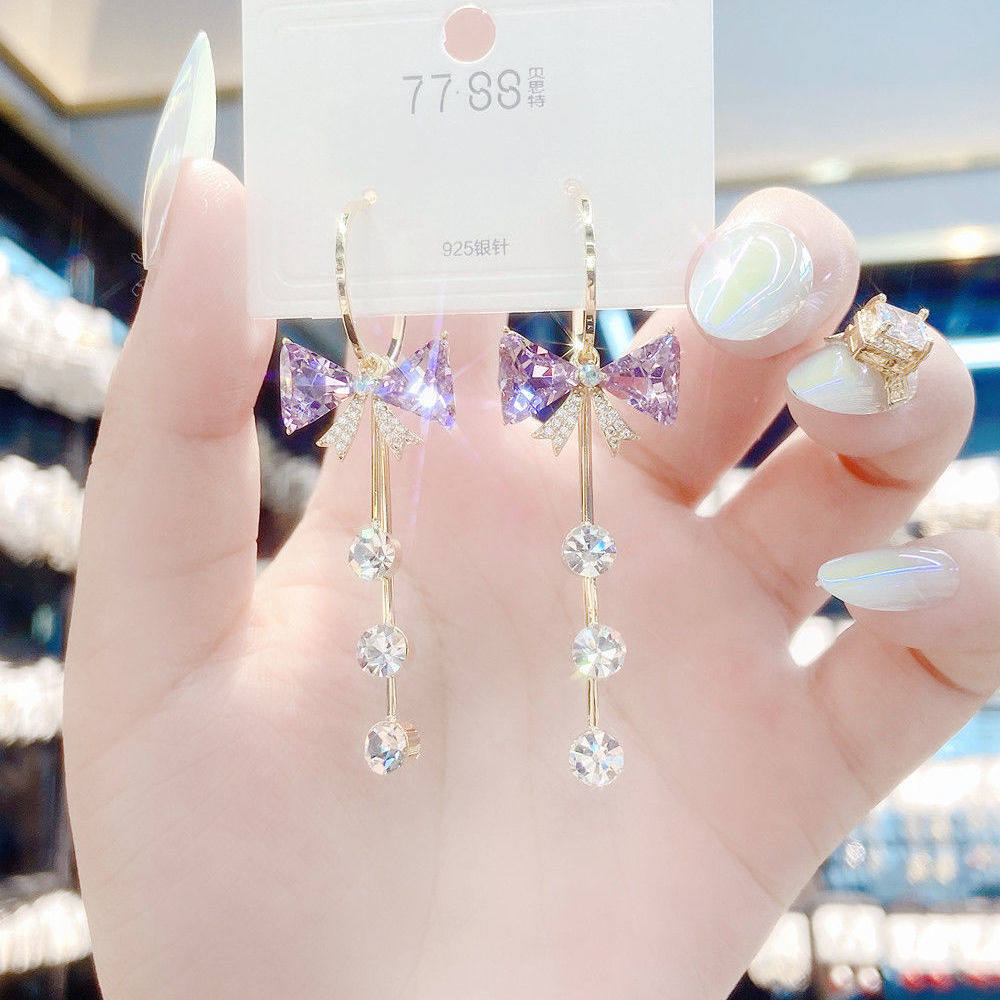 耳环s925银针蝴蝶结高级感时尚