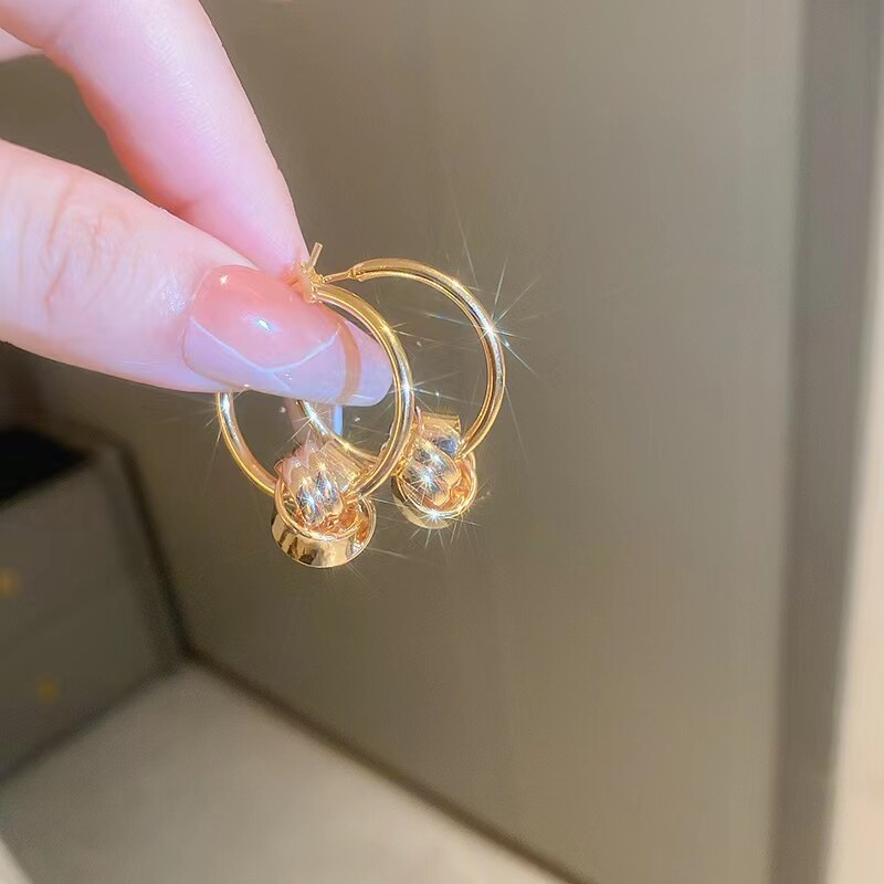 缠绕欧美时尚金属风耳环大气耳圈