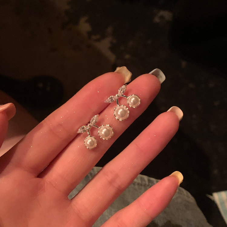 樱桃耳钉耳饰女无耳洞蚊香盘耳夹