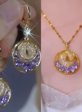 轻奢高级感猫眼石耳扣耳环2025新款超仙网红时尚百搭显脸瘦耳饰潮