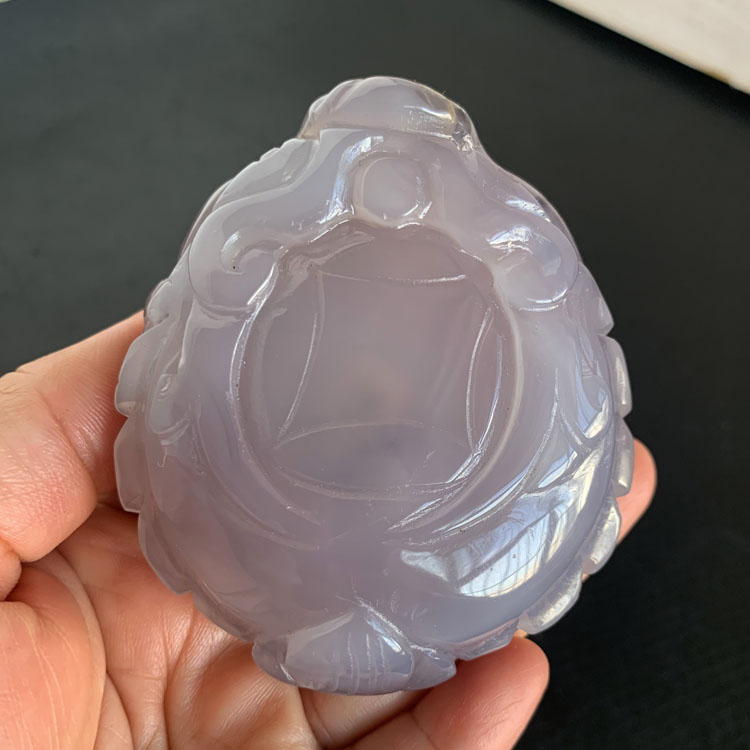千蕊天然玛瑙雕刻龙龟水胆把玩 玛瑙手把件 原石小摆件