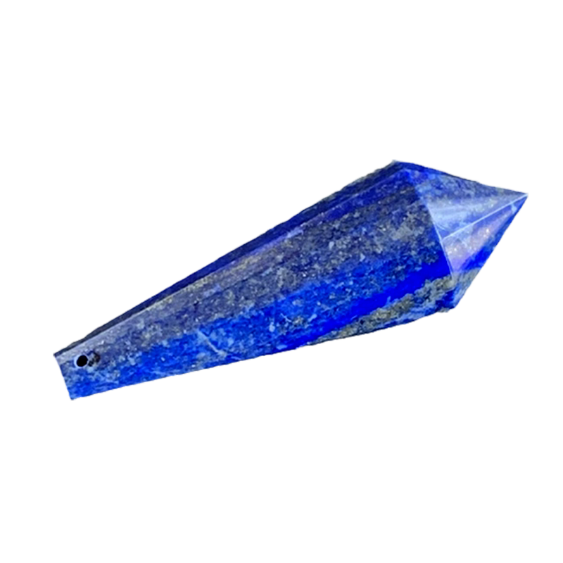 天然青金石灵摆吊坠原色艳蓝