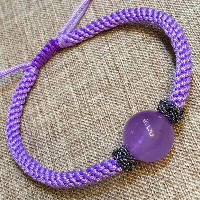 千蕊天然紫水晶编织手绳