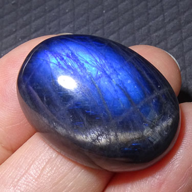 千蕊天然拉长石戒面 幽蓝光大戒面钠长石月光效应可镶嵌戒托实物