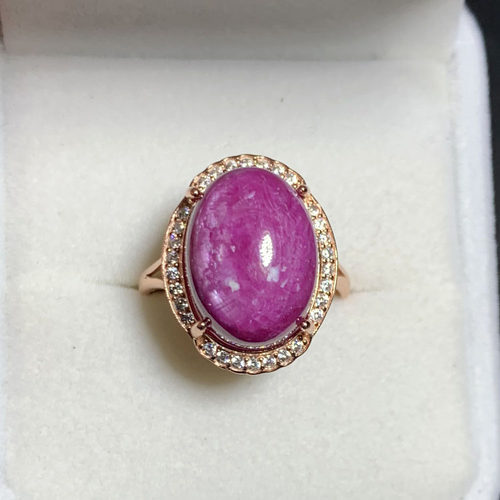 天然红宝石戒指指环食指戒面