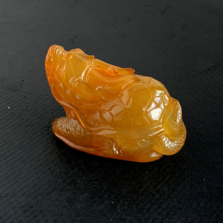 千蕊天然玛瑙龙龟小摆件 玛瑙把玩 手把件 桌面小摆饰