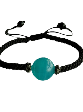 千蕊天河石手链 优化冰种天河石单珠手绳 手工编织手链 亚马逊石