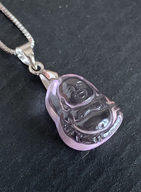 迷你儿童佛天然紫水晶佛吊坠黄水晶项坠雕刻佛发晶白水晶挂件小孩