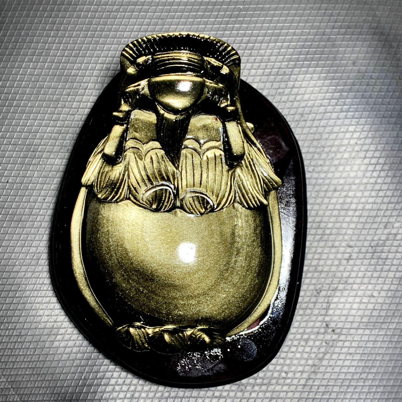 天然金曜石雕刻龙龟家居办公摆件