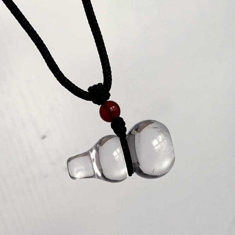 天然白水晶葫芦吊坠茶水晶项坠