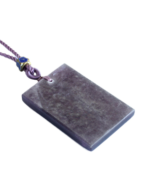 千蕊天然紫云母吊坠 紫色云母充填方牌项链 毛衣链 项坠一图一物