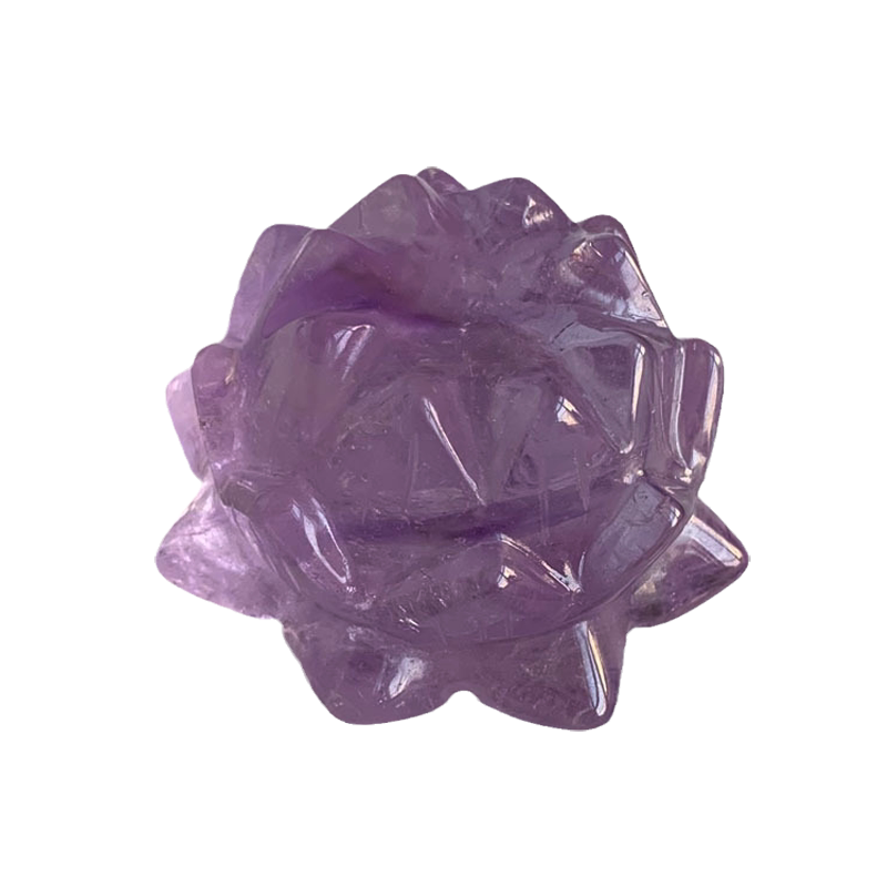 天然紫水晶莲花摆件把玩
