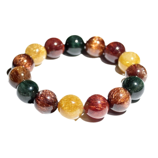 千蕊天然彩发晶手链 红铜色发晶手串 男女款水晶手链实物色艳多款