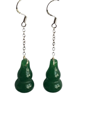 天然绿玉髓耳坠晶体好