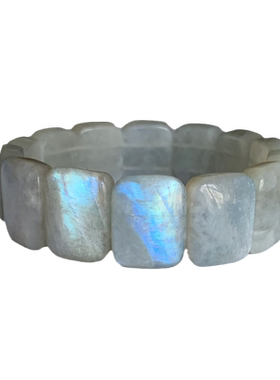 天然月光石手排蓝光彩光