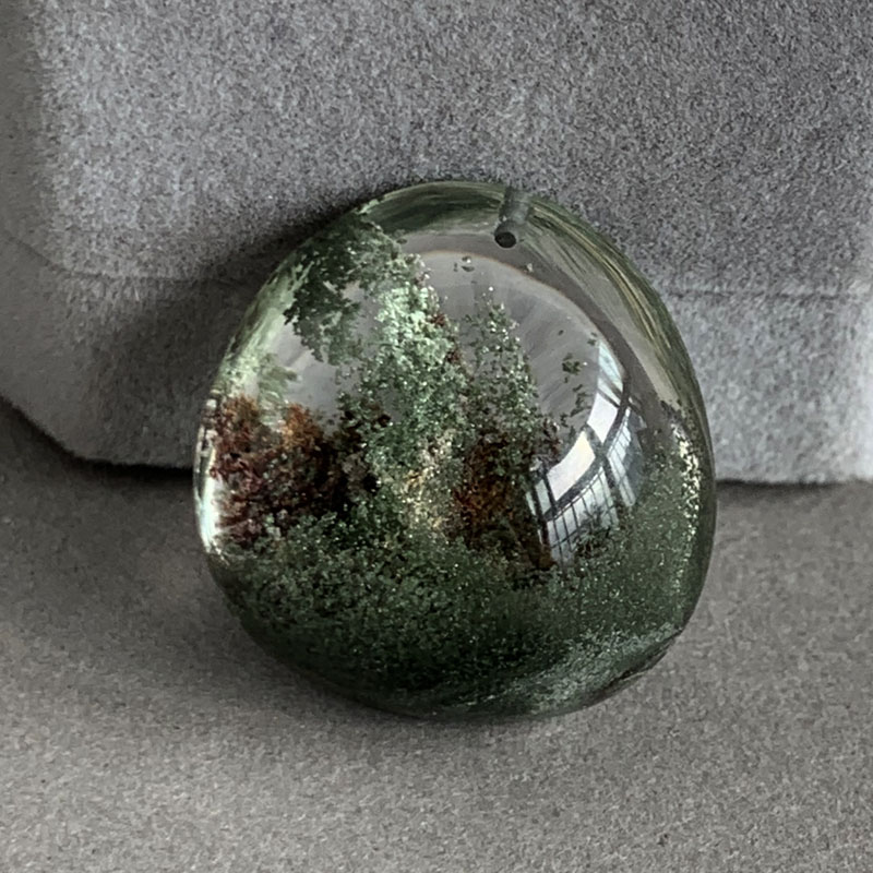 天然绿幽灵吊坠异像水晶