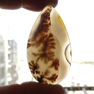 千蕊 水草玛瑙吊坠 天然海洋玉髓吊坠 花草玛瑙毛衣链 风景象形