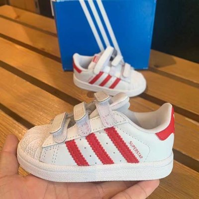 Adidas/阿迪达斯正品 男女婴童三叶草贝壳头魔术贴运动鞋 CG6639