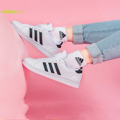 Adidas/阿迪达斯正品NEO Grand Court 女子低帮休闲板鞋 F36483