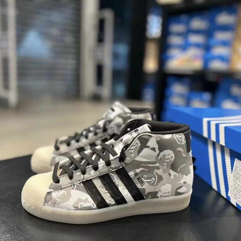 adidas三叶草男女鞋pro model 经典轻便运动休闲中帮板鞋gz7812
