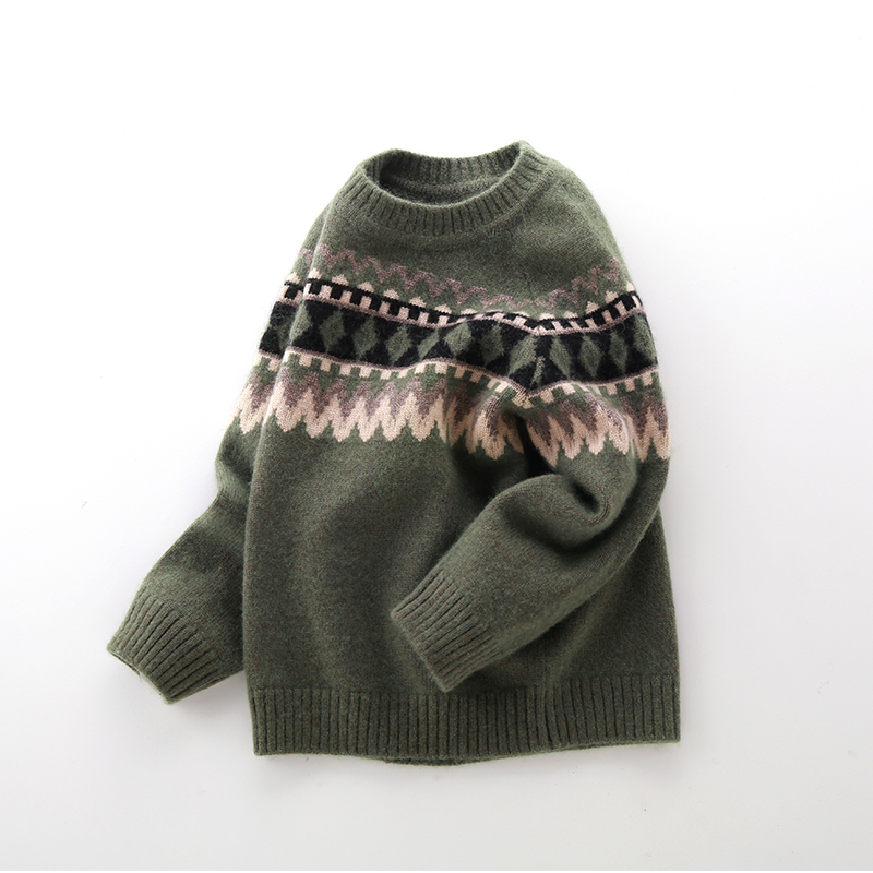 男童毛衣套头洋气儿童中领羊毛衫