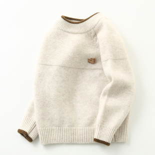 秋冬三股加厚儿童羊绒衫男童中小童洋气女童山羊绒针织衫毛衣宝宝