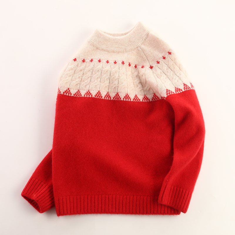 高端100%纯山羊绒针织衫秋冬加厚