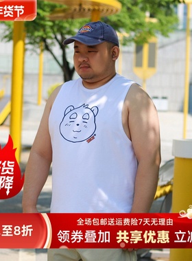 TRCE镭创 原创运动健身夏季宽松大码憨憨熊透气印花无袖T恤背心