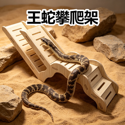 王蛇攀爬架休息台木质躲避专用玉米蛇玩具饲养缸丰荣造景摆件爬梯