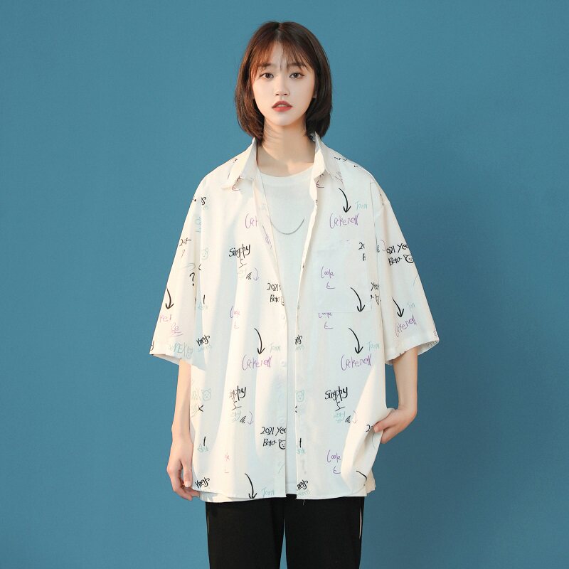 原创设计宽松短款衬衫XZ-702-CS109P40,女装衬衫,电商A430（原星座702）