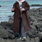 A430-DY24P128秋冬新款韩系休闲中长款大翻领毛呢大衣男风衣外套，男装毛呢大衣，电商A430（原星座702）
