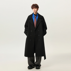 冬季加厚毛呢外套男士中长款毛呢大衣痞帅风衣休闲呢外套F521P138，男装风衣，电商A430（原星座702）