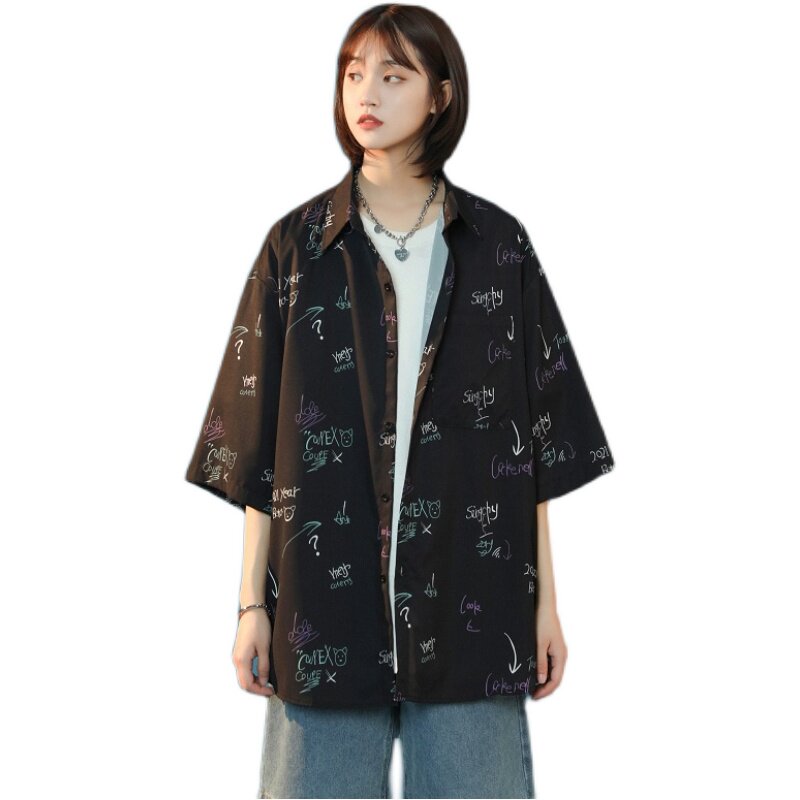 原创设计宽松短款衬衫XZ-702-CS109P40,女装衬衫,电商A430（原星座702）