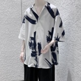XZ-702-CS107P40港风复古印花百搭男生衬衣潮流衬衫，男装衬衫，电商A430（原星座702）