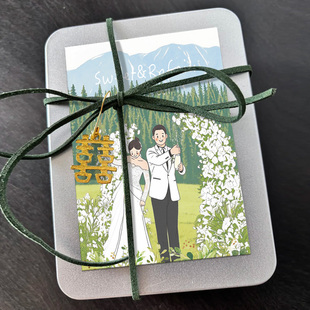 婚礼卡片定制结婚答谢伴手礼盒感谢卡高级感邀请函请柬喜帖订婚宴宾客餐盘桌卡证婚词问誓言卡祝福语贺卡定做