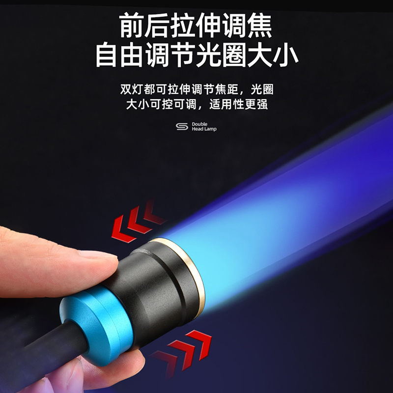狼堡筏钓专用灯夹子灯夜钓灯单头灯竿稍灯黄光蓝光钓鱼灯诱鱼灯8W