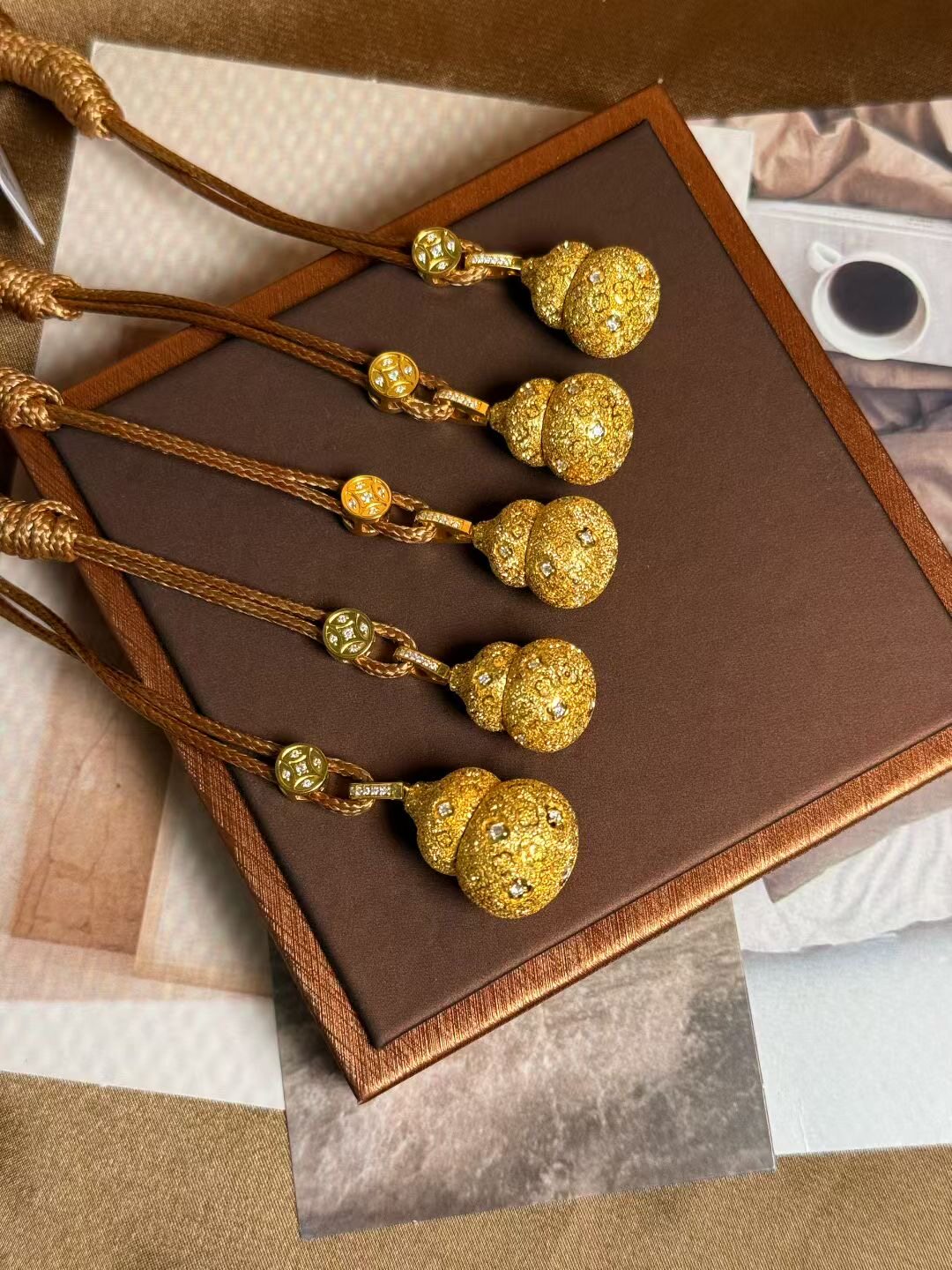 水贝黄金中式点钻碎碎冰葫芦999足金项链女胖墩墩葫芦福禄送礼物