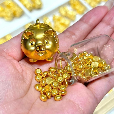 水贝金豆子1g足金9999实心小金豆1克纯金送礼投资理财