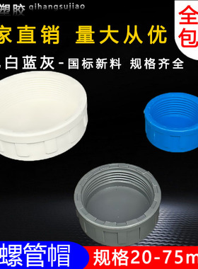 PVC内螺 管帽内丝堵头内螺纹管堵内牙堵帽水管盖子闷头给水管闷盖