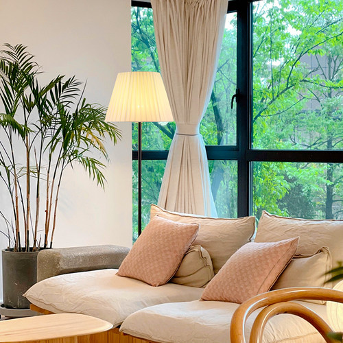 北欧简约ins风落地灯百褶布艺