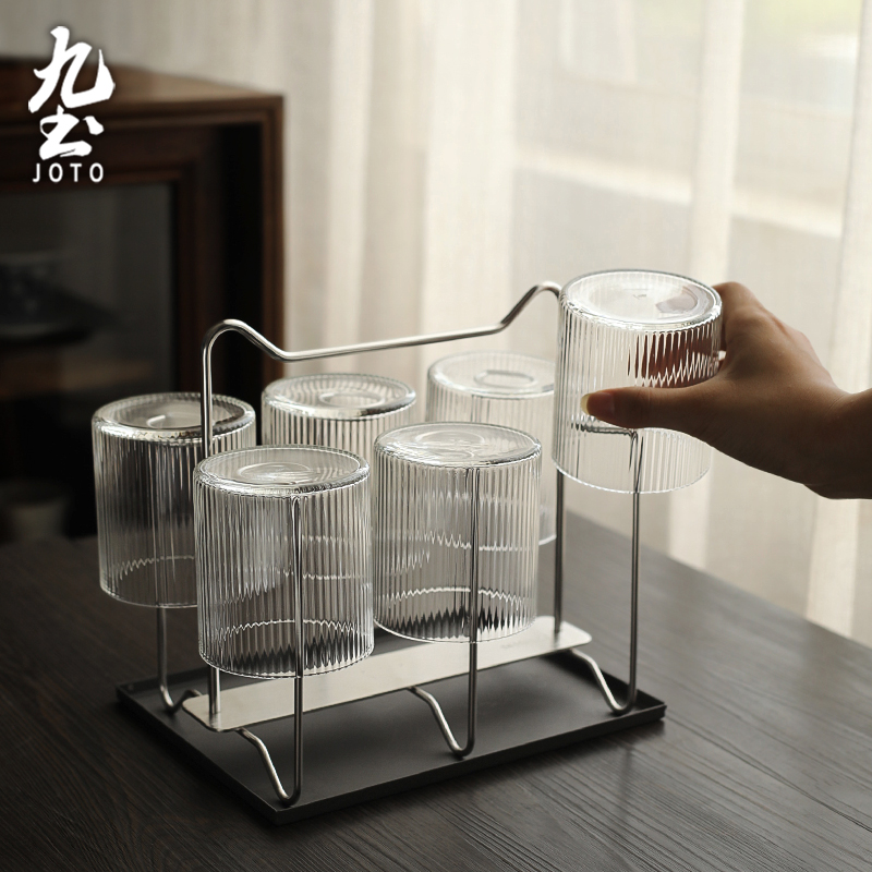 九土简约白色铁艺金属收纳杯架