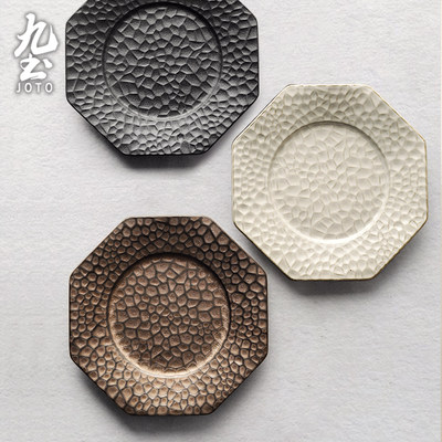 九土手工陶瓷平盘创意餐厅西餐盘
