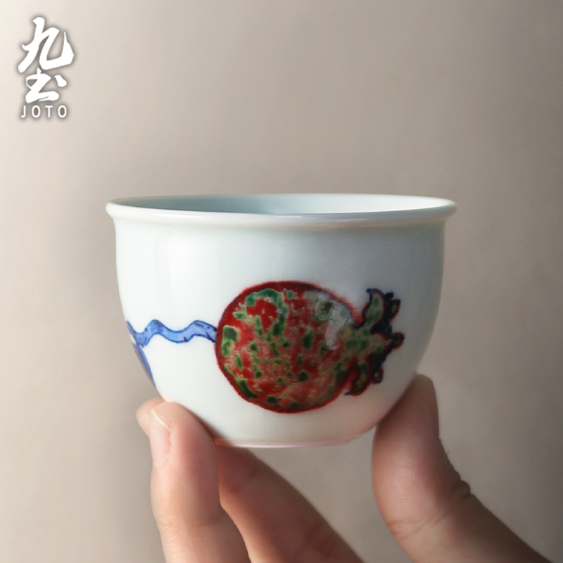 九土青花釉里红家用主人杯