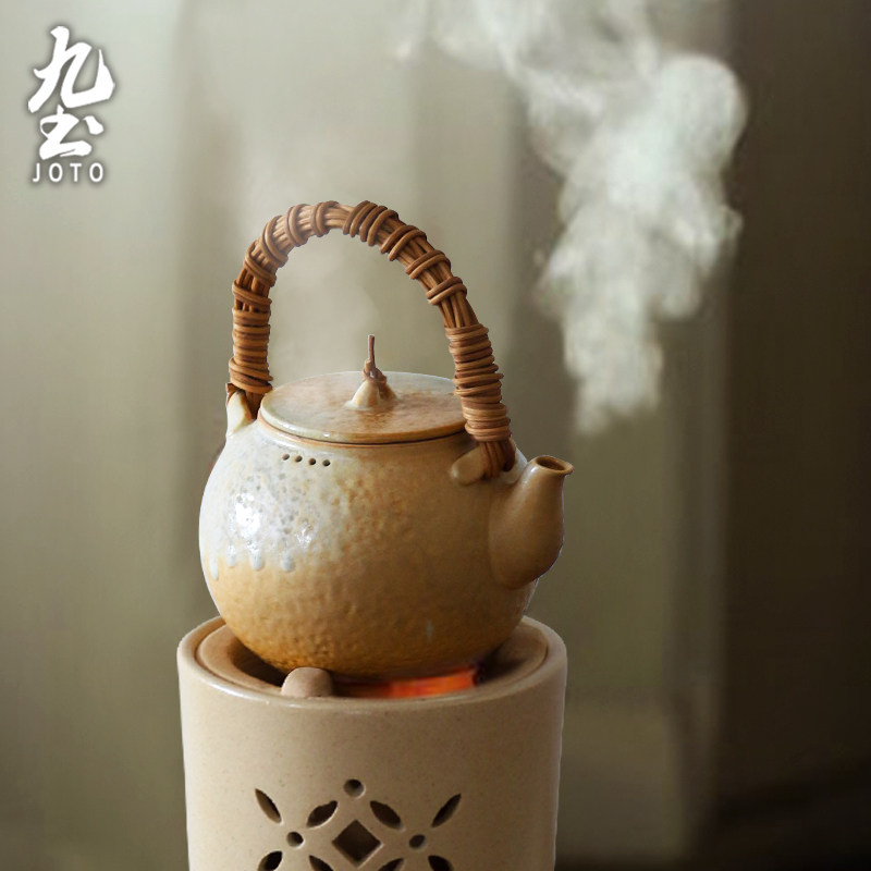 九土煮茶壶提梁壶电陶炉烧水壶复古炭火耐高温功夫茶具围炉泡茶壶
