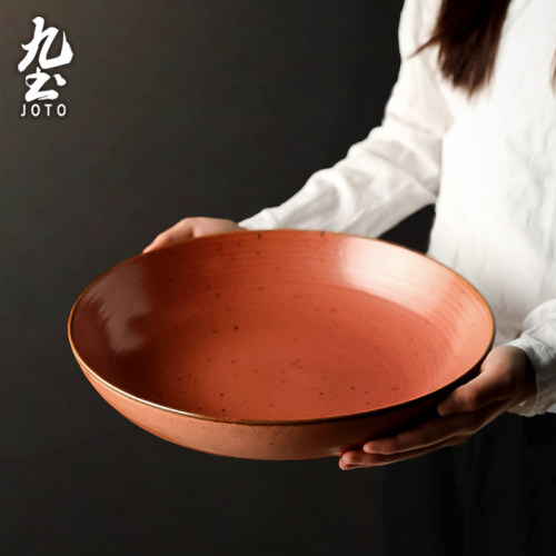 九土深盘11寸陶瓷大号餐盘汤菜盘
