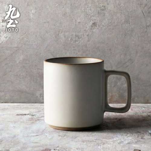 九土日式复古粗陶咖啡杯